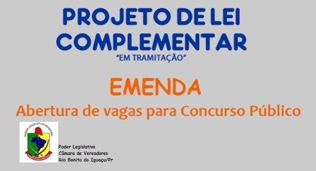 PROPOSTA DE EMENDA ALTERA VAGAS PARA CONCURSO PUBLICO EM RIO BONITO DO IGUAÇU